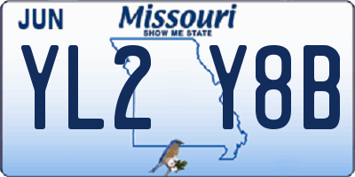 MO license plate YL2Y8B