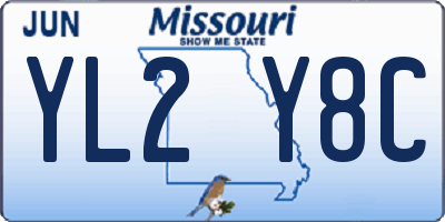 MO license plate YL2Y8C