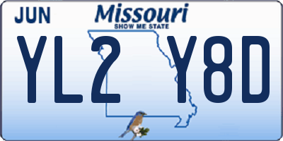 MO license plate YL2Y8D