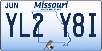 MO license plate YL2Y8I
