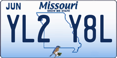 MO license plate YL2Y8L