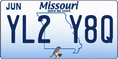 MO license plate YL2Y8Q