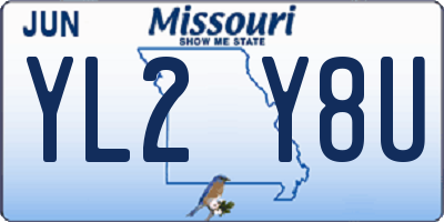 MO license plate YL2Y8U