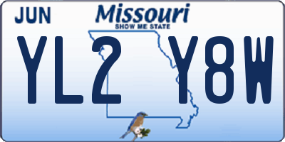 MO license plate YL2Y8W