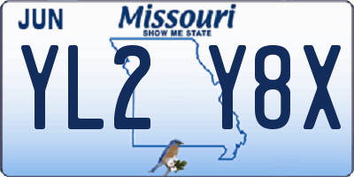 MO license plate YL2Y8X