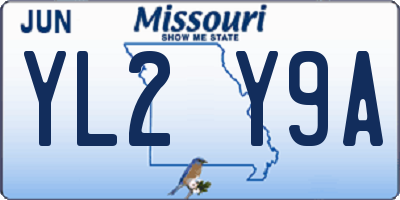 MO license plate YL2Y9A