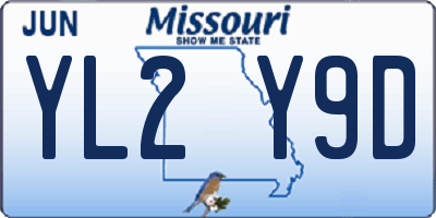 MO license plate YL2Y9D