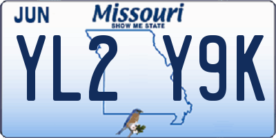 MO license plate YL2Y9K
