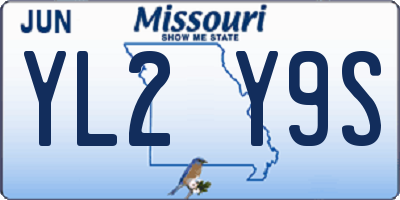 MO license plate YL2Y9S