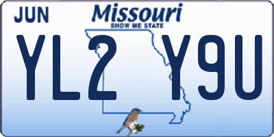 MO license plate YL2Y9U