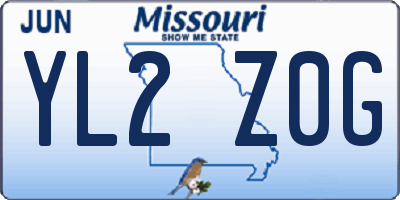 MO license plate YL2Z0G