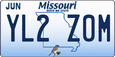 MO license plate YL2Z0M