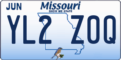 MO license plate YL2Z0Q
