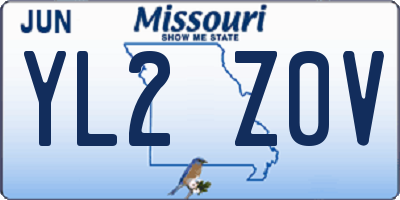 MO license plate YL2Z0V