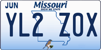 MO license plate YL2Z0X