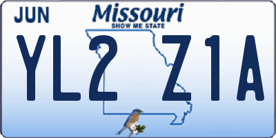 MO license plate YL2Z1A