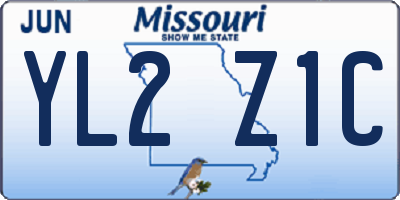 MO license plate YL2Z1C