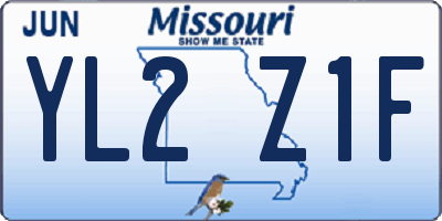 MO license plate YL2Z1F