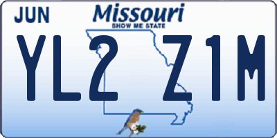 MO license plate YL2Z1M