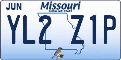 MO license plate YL2Z1P