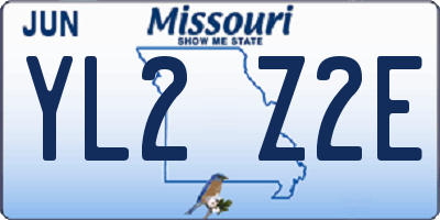 MO license plate YL2Z2E