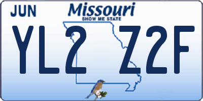 MO license plate YL2Z2F