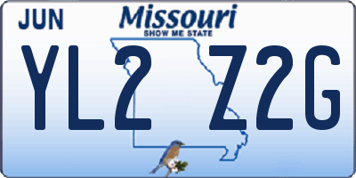 MO license plate YL2Z2G