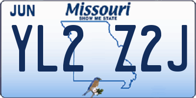MO license plate YL2Z2J