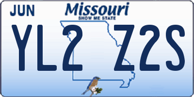 MO license plate YL2Z2S