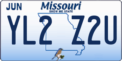 MO license plate YL2Z2U