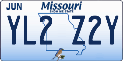 MO license plate YL2Z2Y