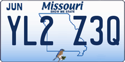 MO license plate YL2Z3Q