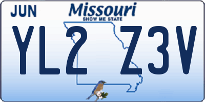 MO license plate YL2Z3V