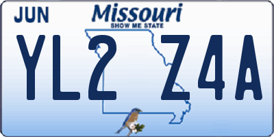 MO license plate YL2Z4A