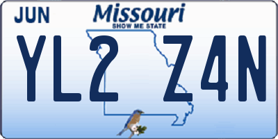 MO license plate YL2Z4N