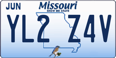 MO license plate YL2Z4V