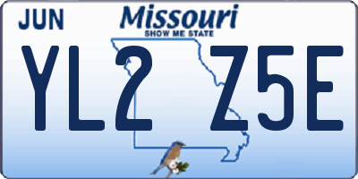 MO license plate YL2Z5E