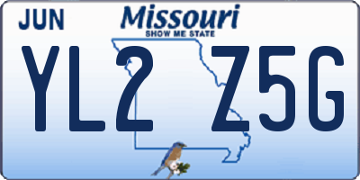 MO license plate YL2Z5G