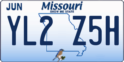 MO license plate YL2Z5H