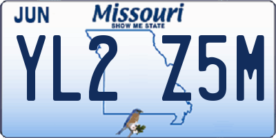MO license plate YL2Z5M