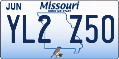 MO license plate YL2Z5O
