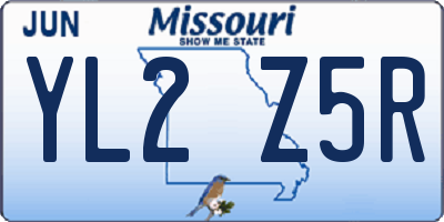 MO license plate YL2Z5R