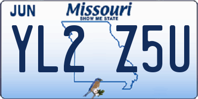 MO license plate YL2Z5U