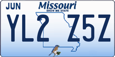 MO license plate YL2Z5Z