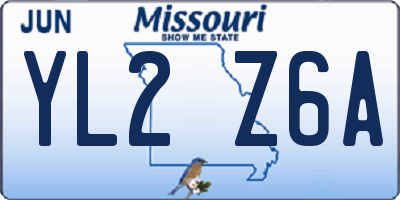 MO license plate YL2Z6A