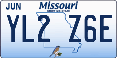 MO license plate YL2Z6E