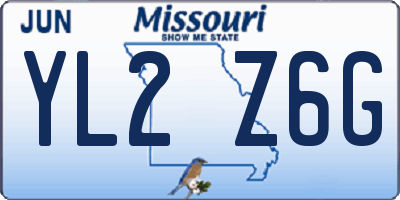 MO license plate YL2Z6G
