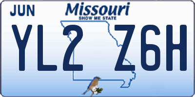 MO license plate YL2Z6H