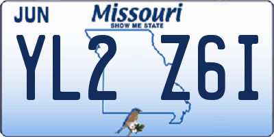 MO license plate YL2Z6I