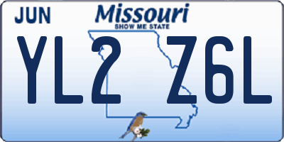 MO license plate YL2Z6L